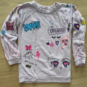 Chaser Kids Graphic Sweatshirt - light purple with Multicolor Designs